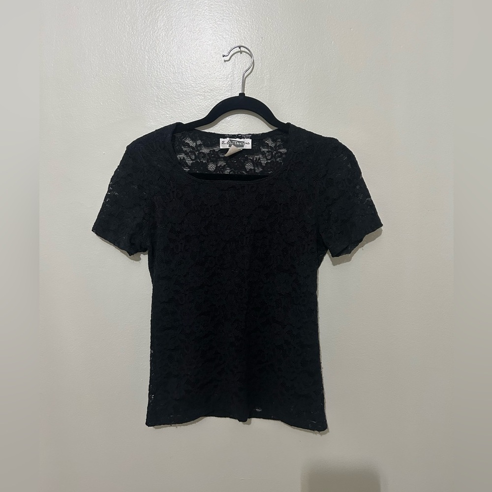 E.C. DESIGNS | Elegant Black Lace Top
